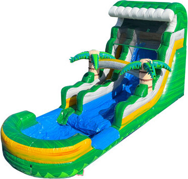 Jingo Jump 14' H x 27' L Inflatable Water Slide with Air Blower