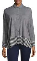 Thumbnail for your product : Piazza Sempione Striped Knit Button-Down Shirt
