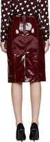 Thumbnail for your product : Burberry Red Patent Leather & Silk Skirt