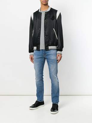 Just Cavalli embroidered chest panel bomber