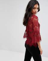 Thumbnail for your product : AX Paris Lace 3/4 Bell Sleeve Top