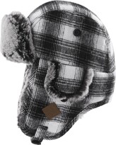 Thumbnail for your product : Jeff & Aimy Mens Winter Buffalo Plaid Trooper Trapper Hat for Women Faux Fur Hunting Ear Flap Windproof Ushanka Russian Aviator Black&White 55-58CM