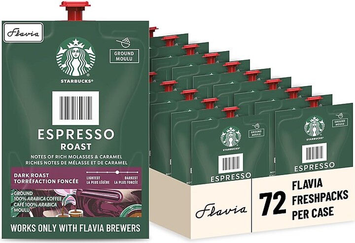 Starbucks Coffee Flavia Freshpacks, Espresso Roast, 72/Carton (MDR00218)