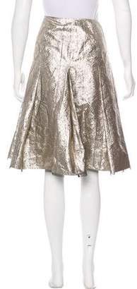 Lela Rose Metallic Knee-Length Skirt