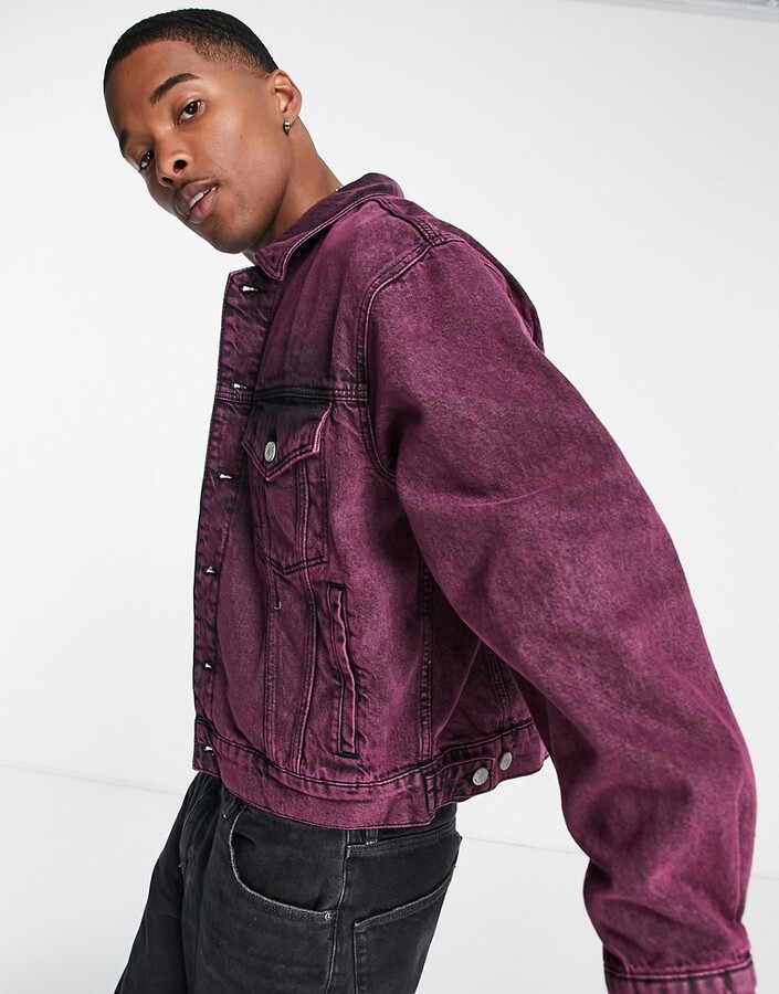 ASOS DESIGN 90s denim jacket in dark purple wash - ShopStyle