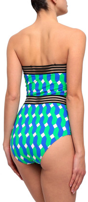 Emma Pake Monica Mesh-trimmed Printed Swimsuit