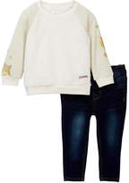 Thumbnail for your product : Hudson Lurex Stripe & Faux Fur Pullover 2-Piece Set (Baby Girls)