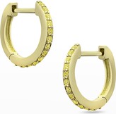 Thumbnail for your product : Dominique Cohen 18k Yellow Diamond Hinged Huggie Hoop Earrings