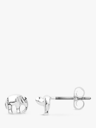 Estella Bartlett Elephant Stud Earrings, Silver
