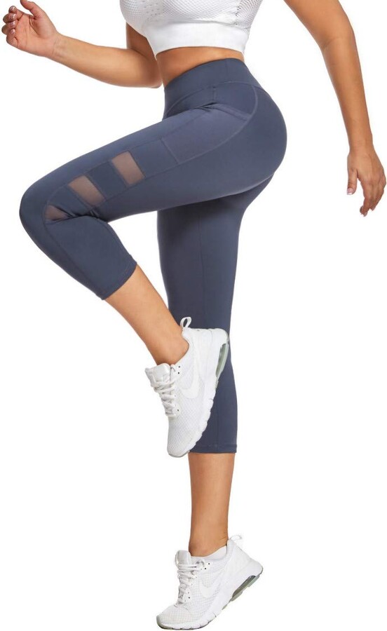 Joyshaper Leggings with Pockets for Women Workout Yoga Pants High Waist Capri Leggings Gym Tights