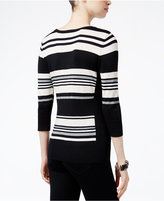 Thumbnail for your product : Amy Byer BCX Juniors' Striped Lace-Panel Sweater