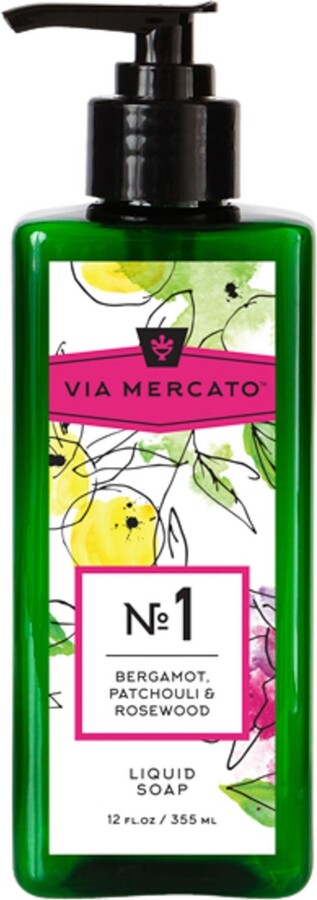 European Soaps Via Mercato Liquid Hand Soap, 12 Fl Oz, No. 6 - Fig, Orange Blossom & Cedarwood - Bergamot, patchouli rosewood