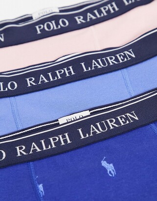 Polo Ralph Lauren 3 pack boxer briefs in pastel pink/blue/navy with all over pony logo