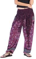 Thumbnail for your product : CandyHusky Elastic Waist Loose Fit Baggy Gypsy Hippie Boho Yoga Harem Pants