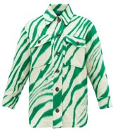 Thumbnail for your product : Isabel Marant Harvey Tiger-print Brushed-wool Overshirt - Green Multi
