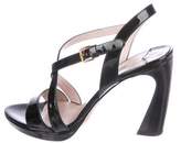 Thumbnail for your product : Miu Miu Patent Leather Crossover Sandals