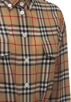 Thumbnail for your product : Burberry Check Print Silk Shirt Dress