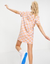 Thumbnail for your product : Quiksilver Standard t-shirt checked dress in orange