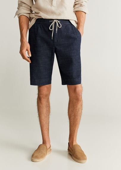 mens bermuda shorts with elastic waist
