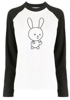 Thumbnail for your product : Natasha Zinko Longsleeve Bunny Print Baseball T-shirt