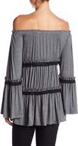 Thumbnail for your product : Lumie Off-the-Shoulder Ruffle Lace Trim Shirt