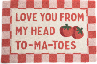 TJMAXX 2X3 Love You From My Head Tomatoes Hooked Scatter Rug, Cotton/Polyester