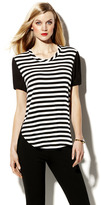 Thumbnail for your product : Vince Camuto Woven Back Stripe Tee