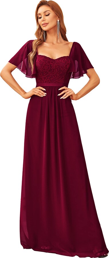 maroon dinner dress