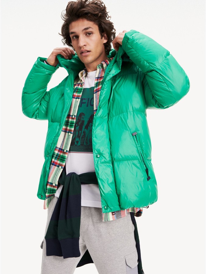 tommy jeans high shine puffer jacket