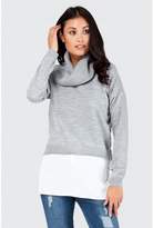 Thumbnail for your product : Select Fashion Fashion Cowl Neck 2 in 1 Jumper - size 6
