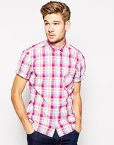 Thumbnail for your product : BOSS ORANGE Shirt with Check in Short Sleeves