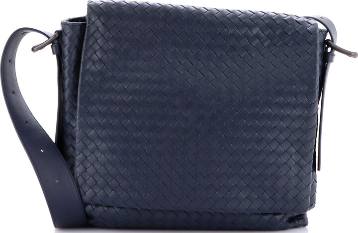 Bottega Veneta Square Flap Messenger Bag Intrecciato Nappa Medium