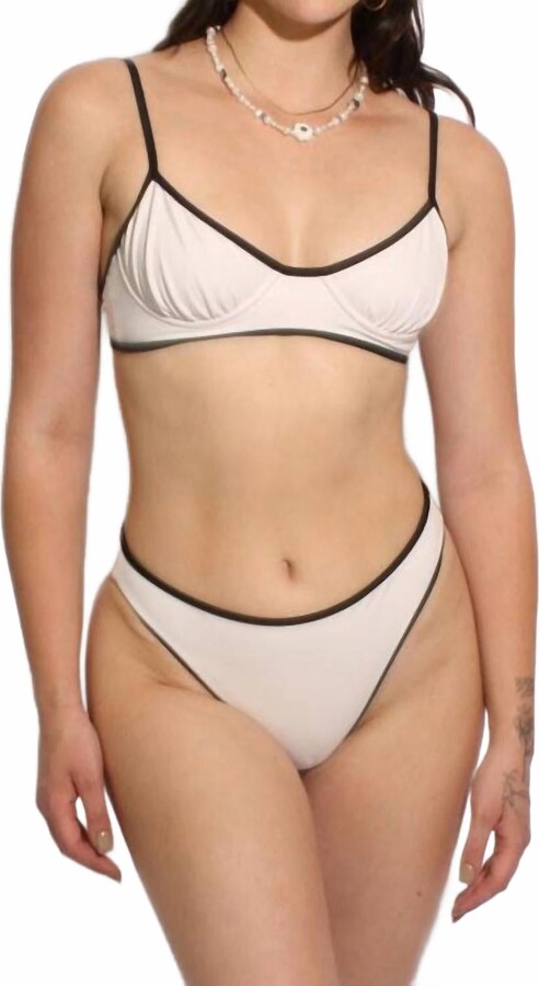 Nu Swim High Cut Bikini Bottom In Zinc/black