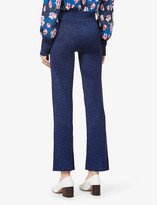 Thumbnail for your product : ART DEALER Metallic jacquard-pattern high-rise stretch-knit trousers
