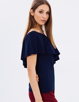 Thumbnail for your product : Warehouse Crepe One-Shoulder Top