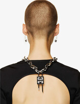 Thumbnail for your product : Givenchy Lock silver-toned brass necklace
