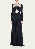 Thumbnail for your product : Proenza Schouler Cutout Halter Pleated Jersey Maxi Dress