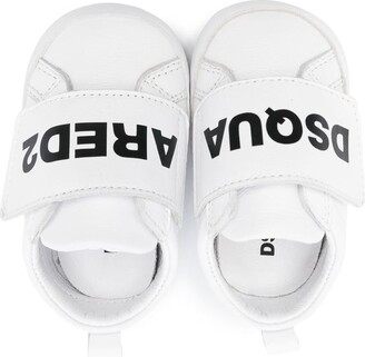 DSQUARED2 Kids Touch-Strap Logo-Print Sneakers