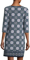 Thumbnail for your product : Max Studio Long-Sleeve Geometric-Print Sheath Dress, Navy/Olive