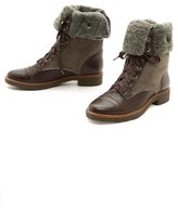 Thumbnail for your product : Diane von Furstenberg Alexia Combat Boots with Shearling