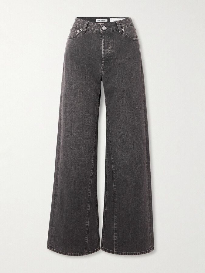 Our Legacy Treble Cut Paneled High-rise Wide-leg Jeans - Gray