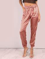 Thumbnail for your product : Shein Satin Luxe Trainer Joggers MARSALA