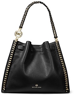 michael kors black purse with gold chain