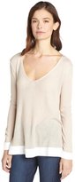 Thumbnail for your product : Tahari powder and white 'Dahlia' vneck sweater
