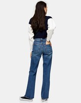 Thumbnail for your product : Topshop relaxed flare jean in mid blue