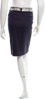 Tory Burch Embellished Knee-Length Skirt