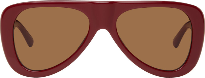 The Attico Red Linda Farrow Irene Sunglasses