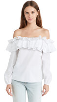 Thumbnail for your product : Jason Wu Off Shoulder Top with Ruffle Detail