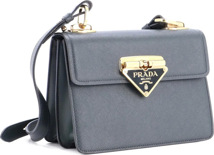 Prada Pre-Owned Symbole Flap Bag Saffiano Leather Small crossbody bag