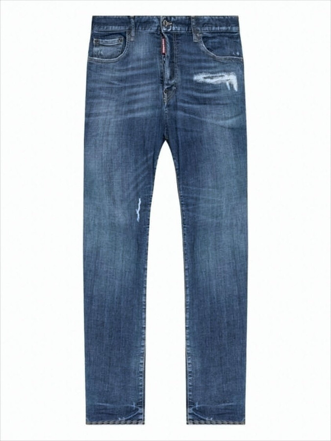 DSQUARED2 Straight-Leg Distressed Denim Pants
